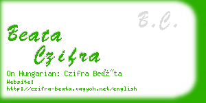 beata czifra business card